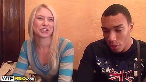 Blonde Girl Sex Adventure In A Cafe - Eric, Ilya And Iry